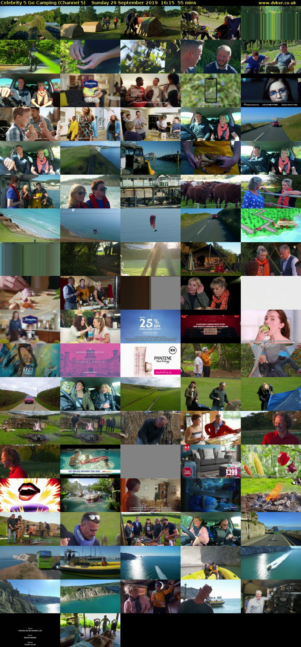 Celebrity 5 Go Camping (Channel 5) Sunday 29 September 2019 16:15 - 17:10