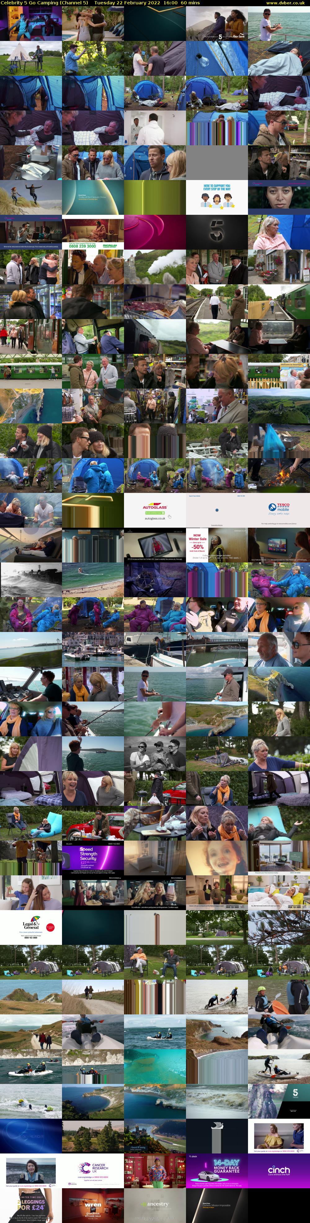 Celebrity 5 Go Camping (Channel 5) Tuesday 22 February 2022 16:00 - 17:00