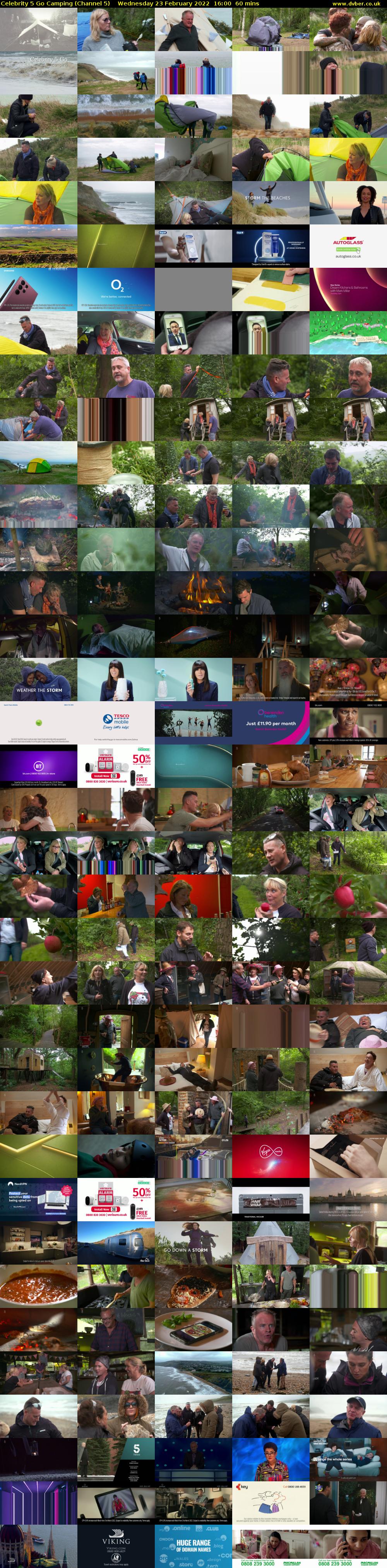 Celebrity 5 Go Camping (Channel 5) Wednesday 23 February 2022 16:00 - 17:00