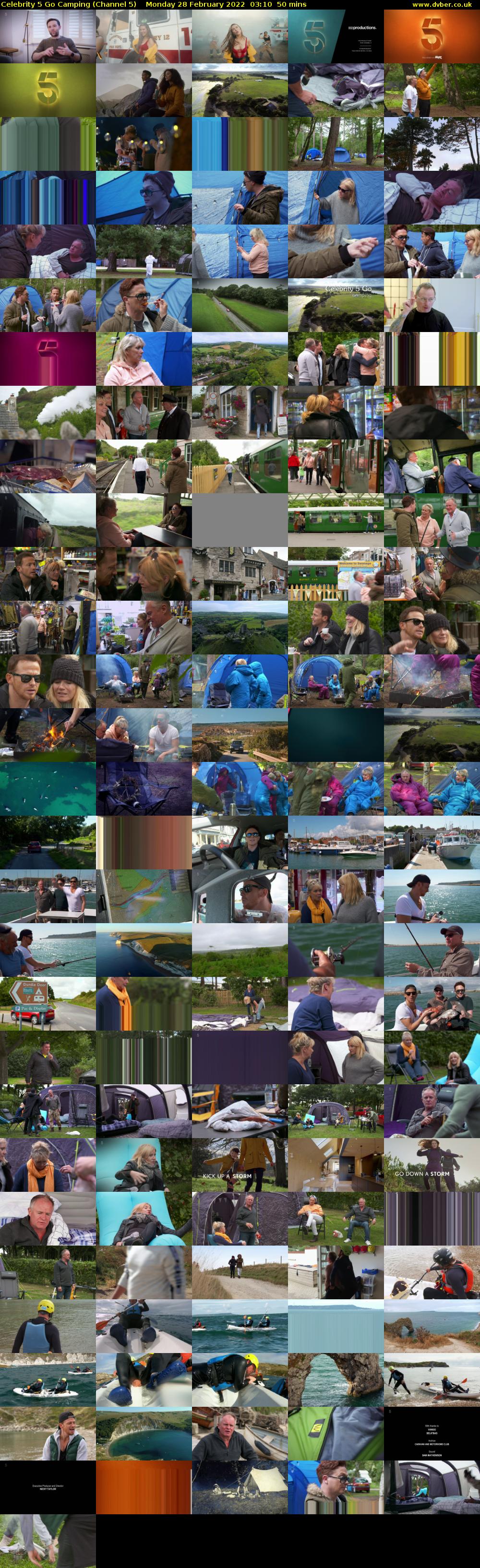 Celebrity 5 Go Camping (Channel 5) Monday 28 February 2022 03:10 - 04:00