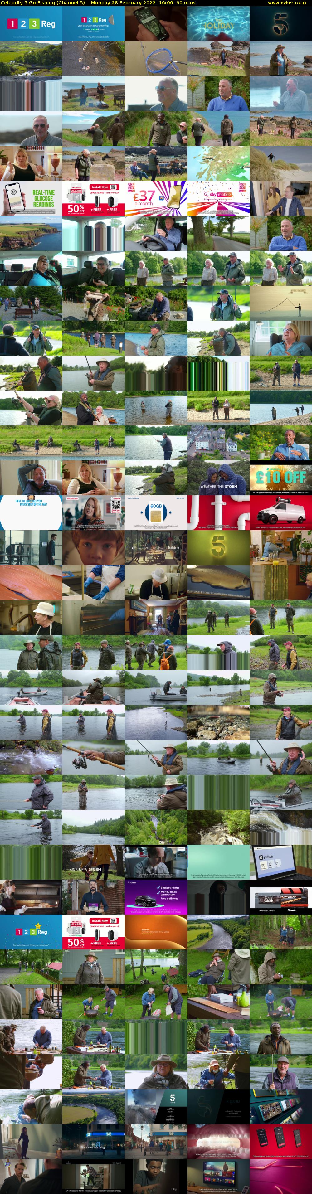 Celebrity 5 Go Fishing (Channel 5) Monday 28 February 2022 16:00 - 17:00