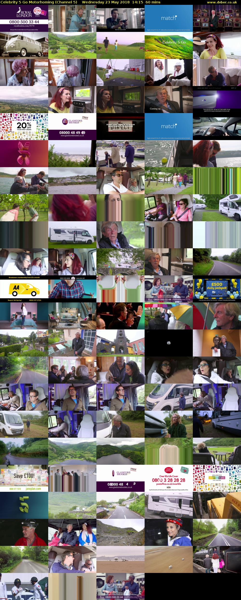 Celebrity 5 Go Motorhoming (Channel 5) Wednesday 23 May 2018 14:15 - 15:15