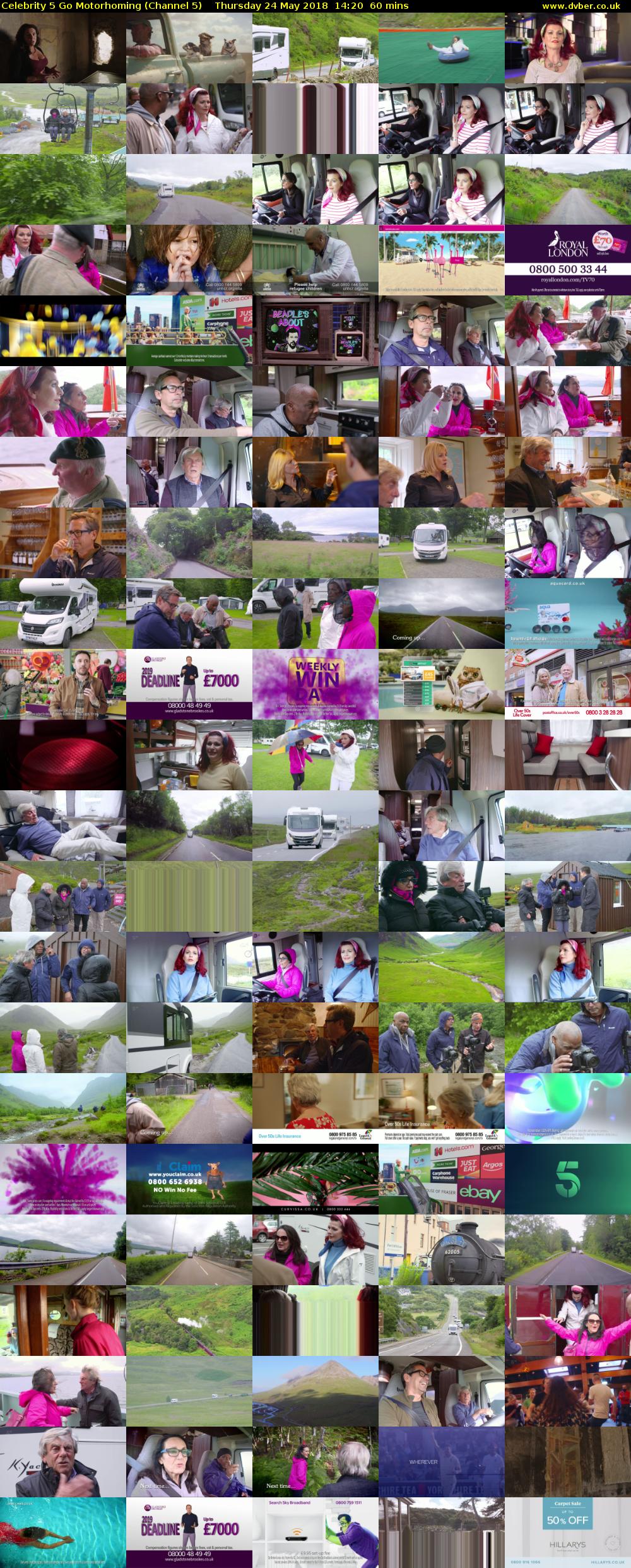 Celebrity 5 Go Motorhoming (Channel 5) Thursday 24 May 2018 14:20 - 15:20