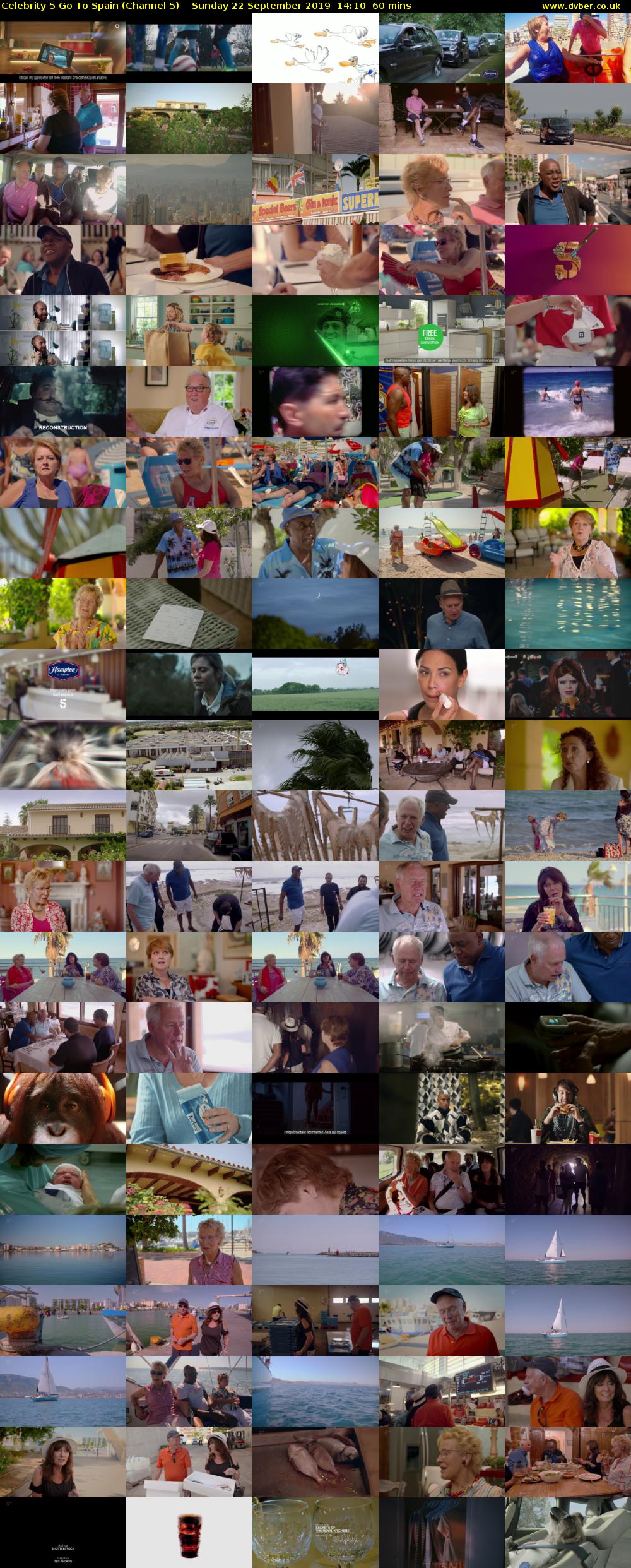 Celebrity 5 Go To Spain (Channel 5) Sunday 22 September 2019 14:10 - 15:10