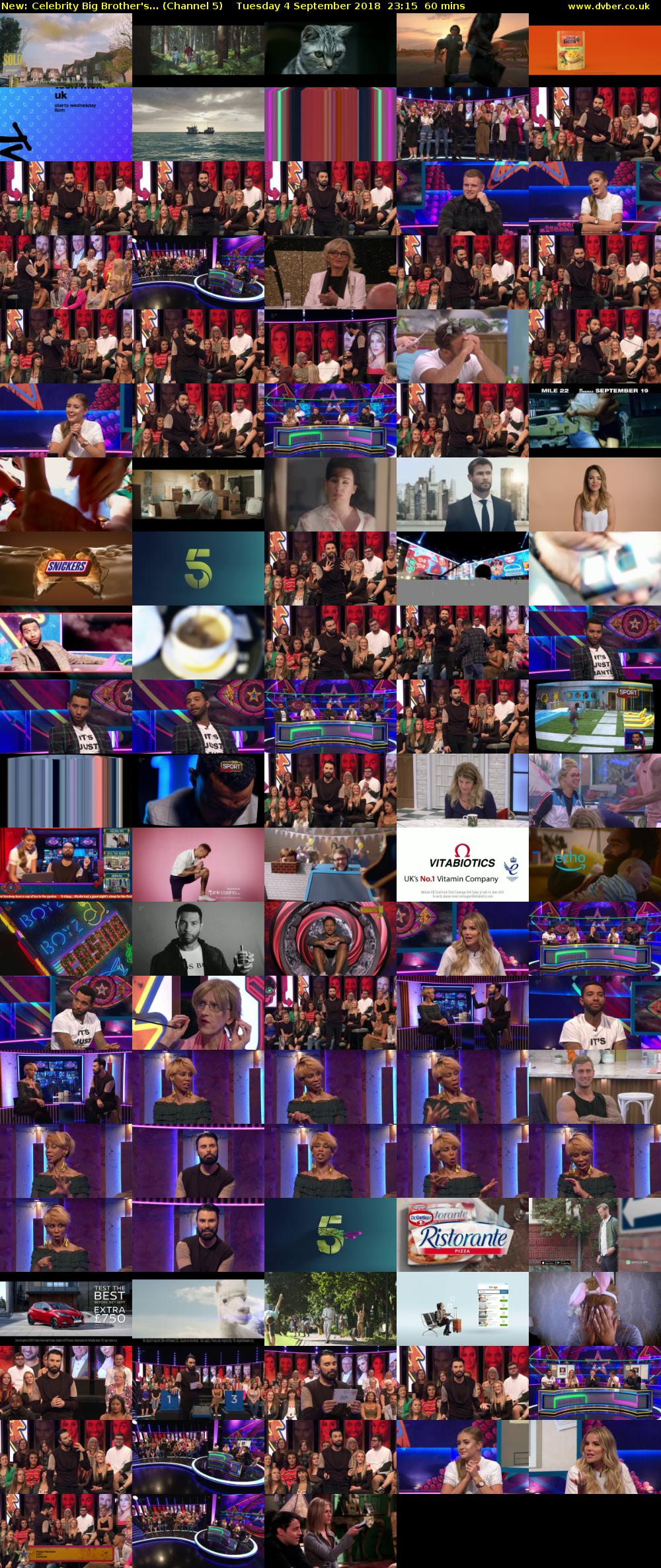 Celebrity Big Brother's... (Channel 5) Tuesday 4 September 2018 23:15 - 00:15
