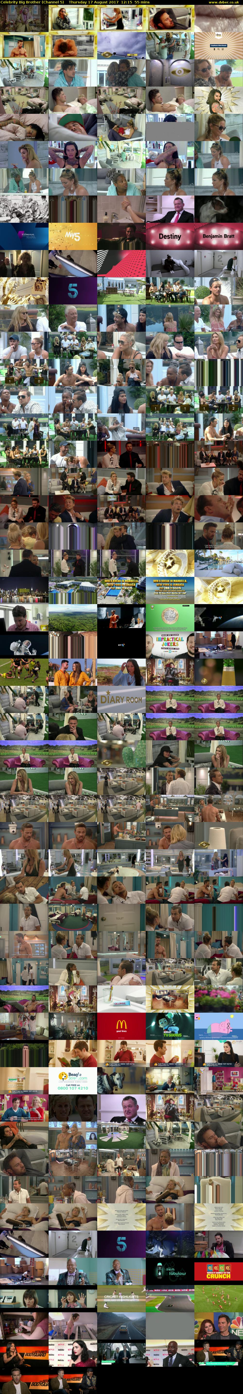 Celebrity Big Brother (Channel 5) Thursday 17 August 2017 12:15 - 13:10