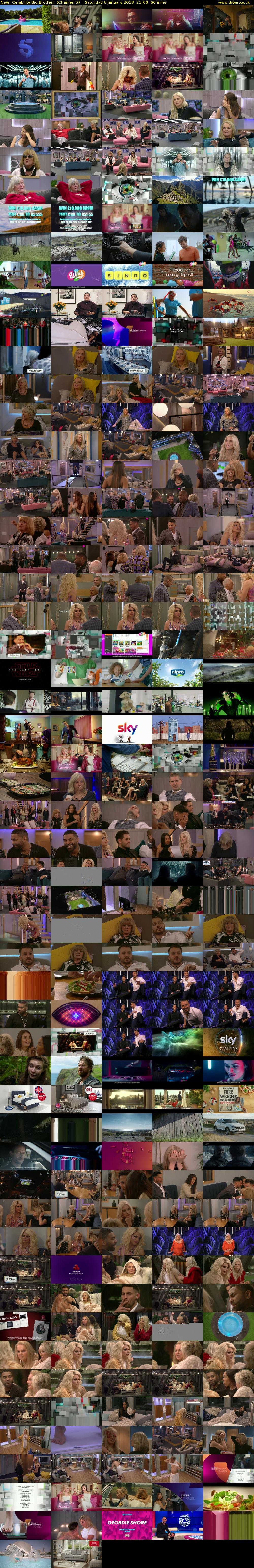 Celebrity Big Brother (Channel 5) Saturday 6 January 2018 21:00 - 22:00