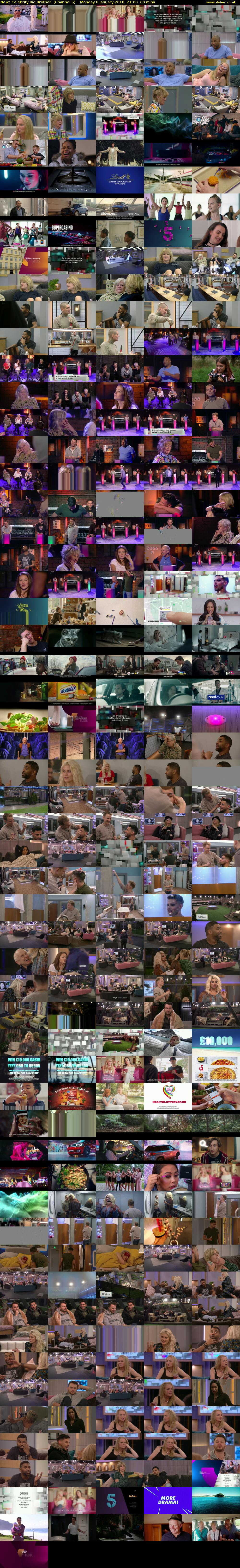 Celebrity Big Brother (Channel 5) Monday 8 January 2018 21:00 - 22:00