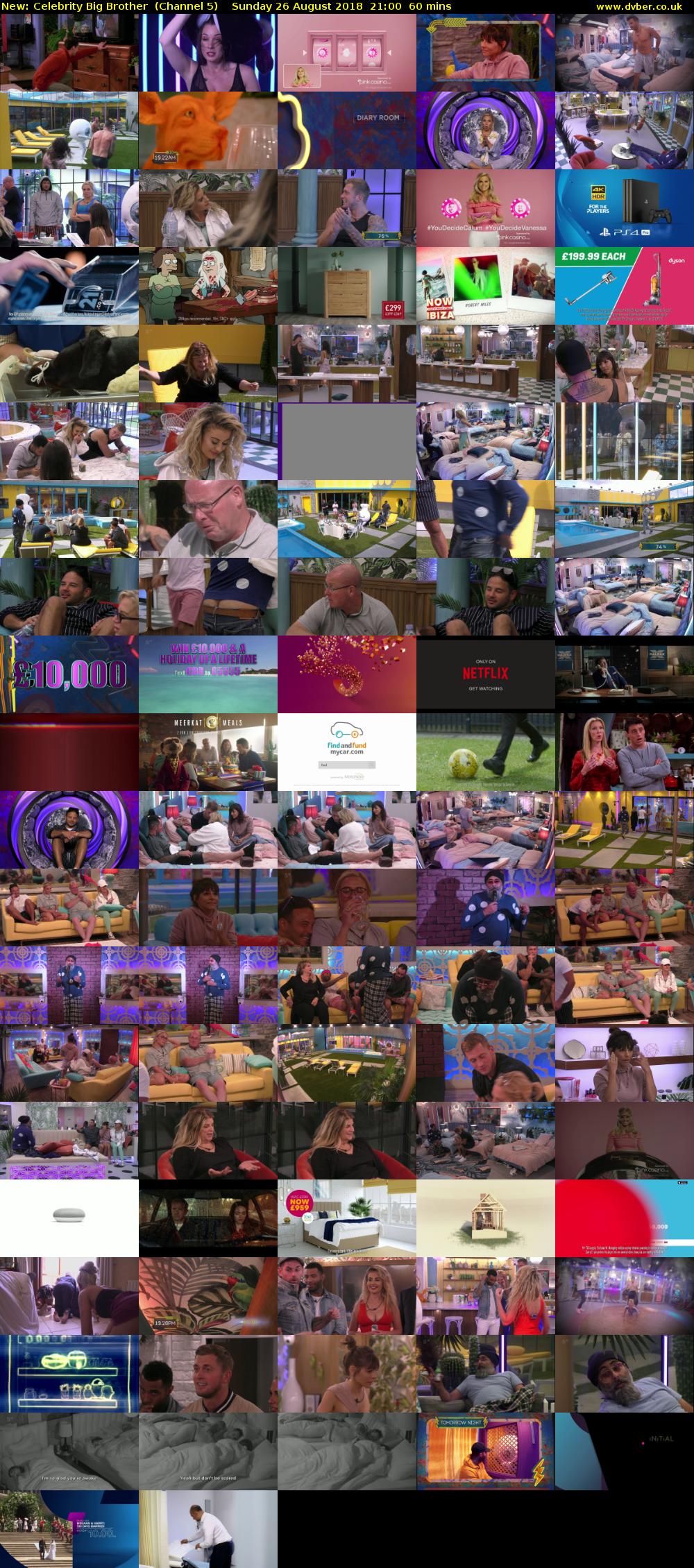 Celebrity Big Brother (Channel 5) Sunday 26 August 2018 21:00 - 22:00
