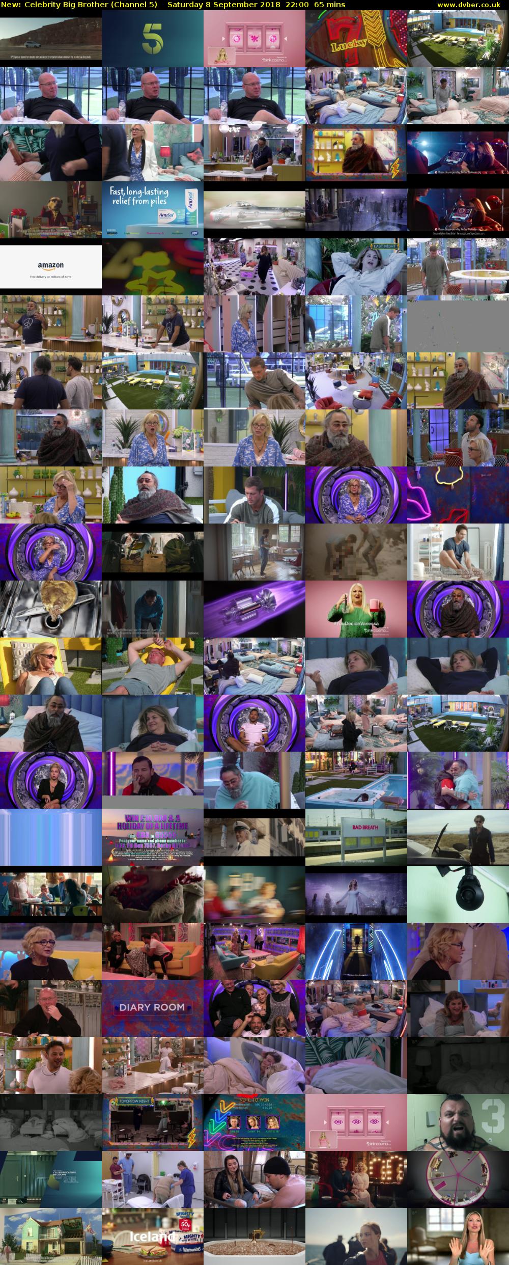Celebrity Big Brother (Channel 5) Saturday 8 September 2018 22:00 - 23:05