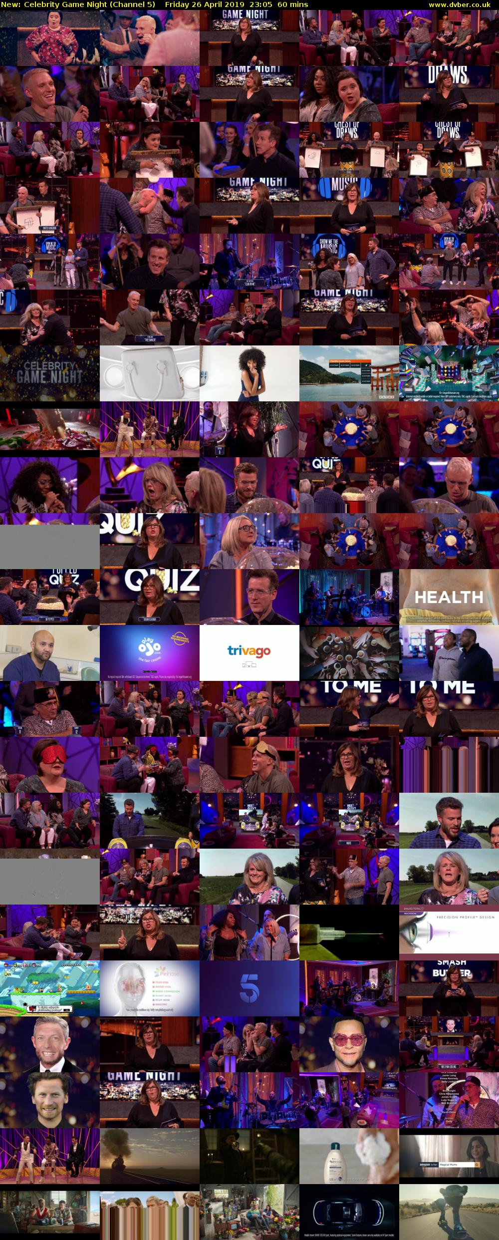 Celebrity Game Night (Channel 5) Friday 26 April 2019 23:05 - 00:05