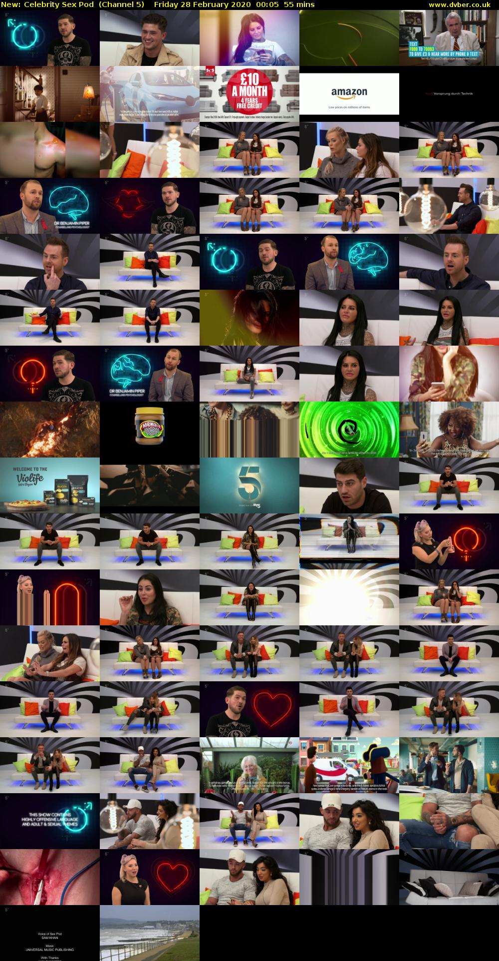 Celebrity Sex Pod (Channel 5) Friday 28 February 2020 00:05 - 01:00