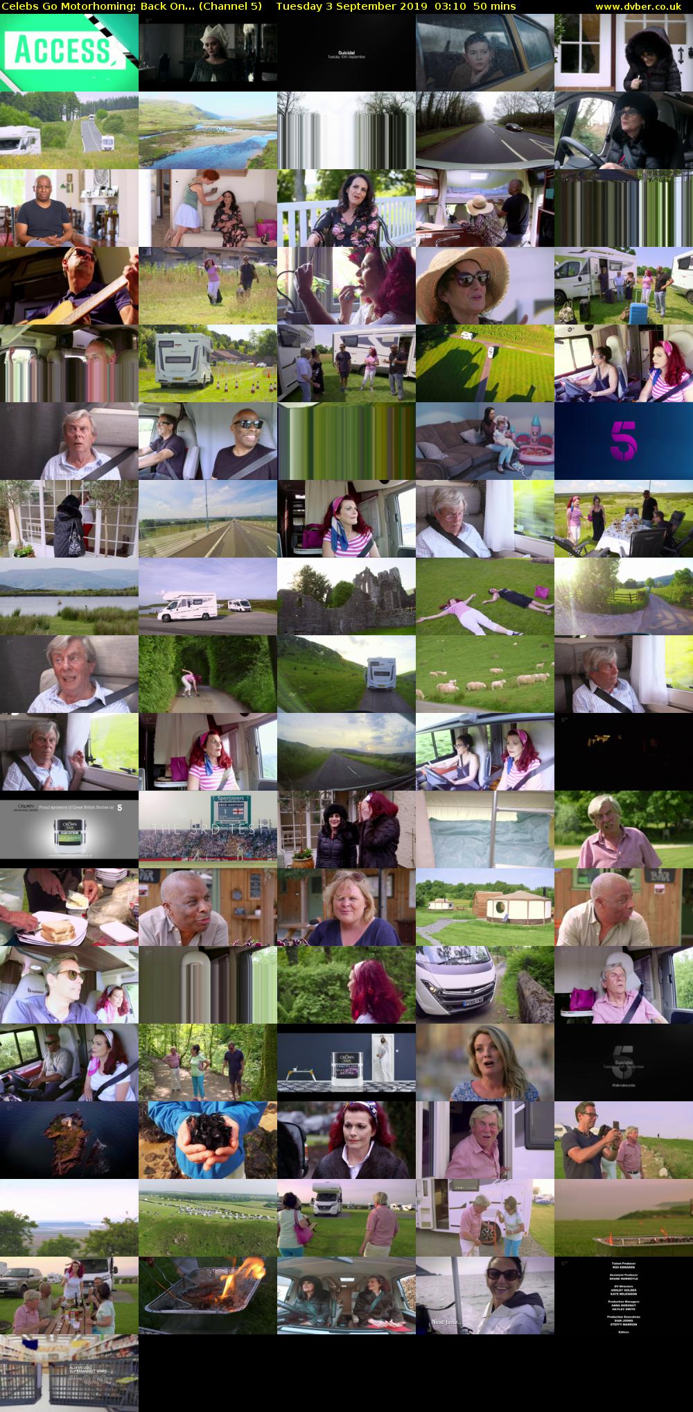 Celebs Go Motorhoming: Back On... (Channel 5) Tuesday 3 September 2019 03:10 - 04:00