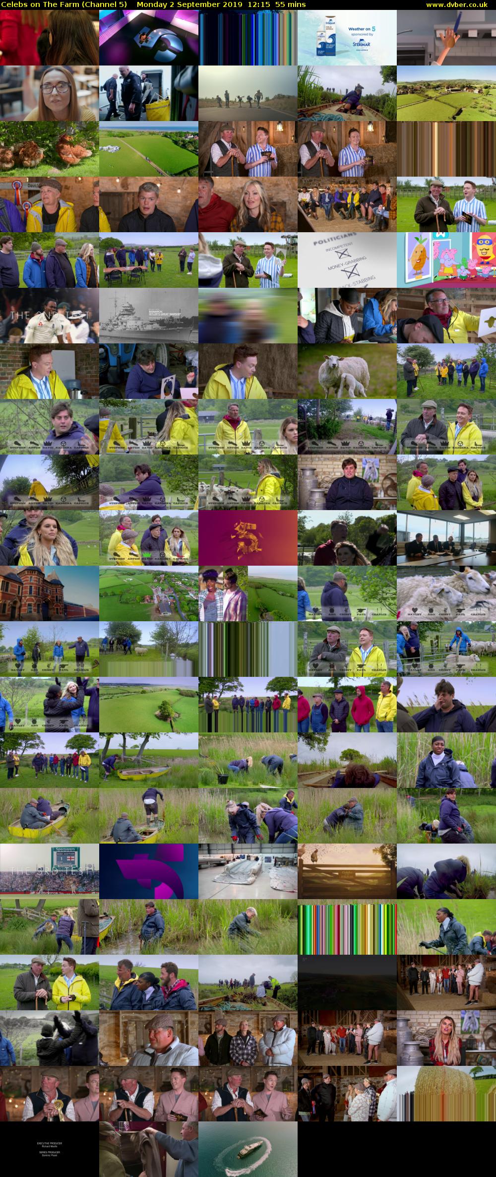 Celebs on The Farm (Channel 5) Monday 2 September 2019 12:15 - 13:10