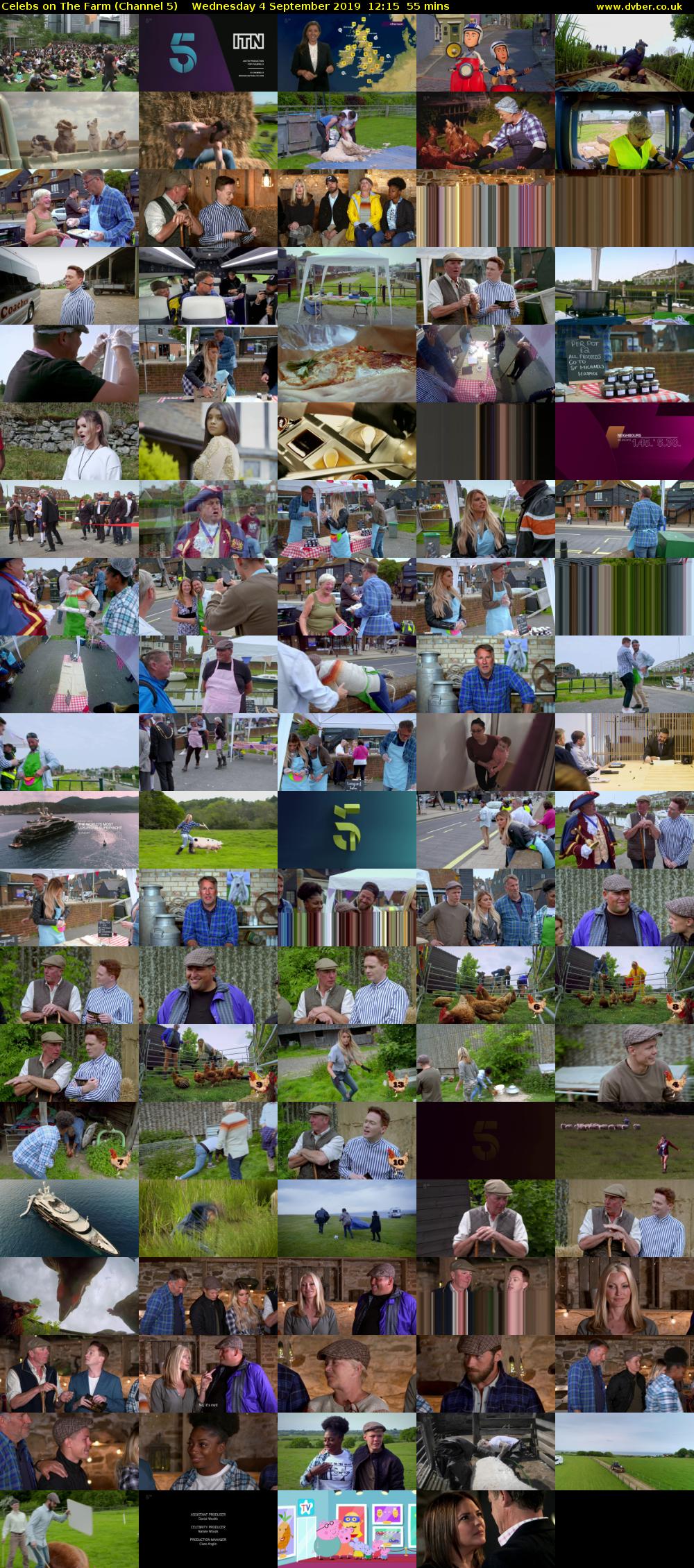 Celebs on The Farm (Channel 5) Wednesday 4 September 2019 12:15 - 13:10