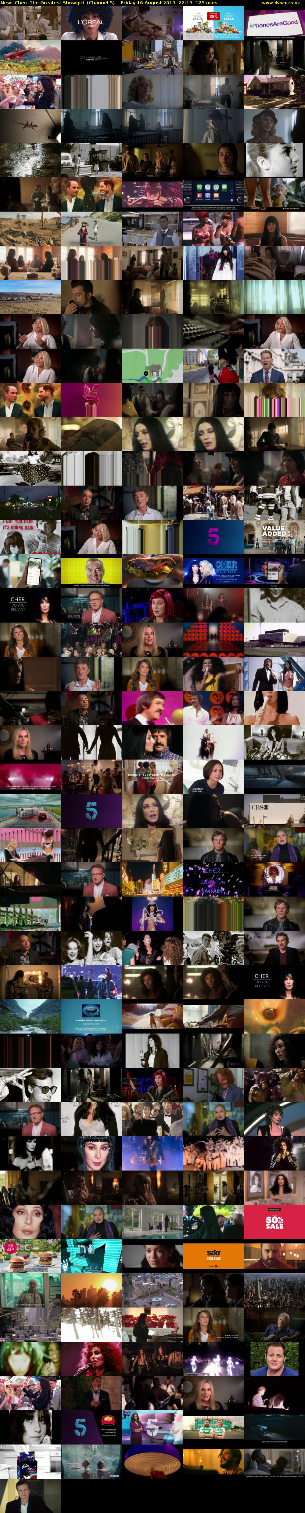 Cher: The Greatest Showgirl (Channel 5) Friday 16 August 2019 22:15 - 00:20