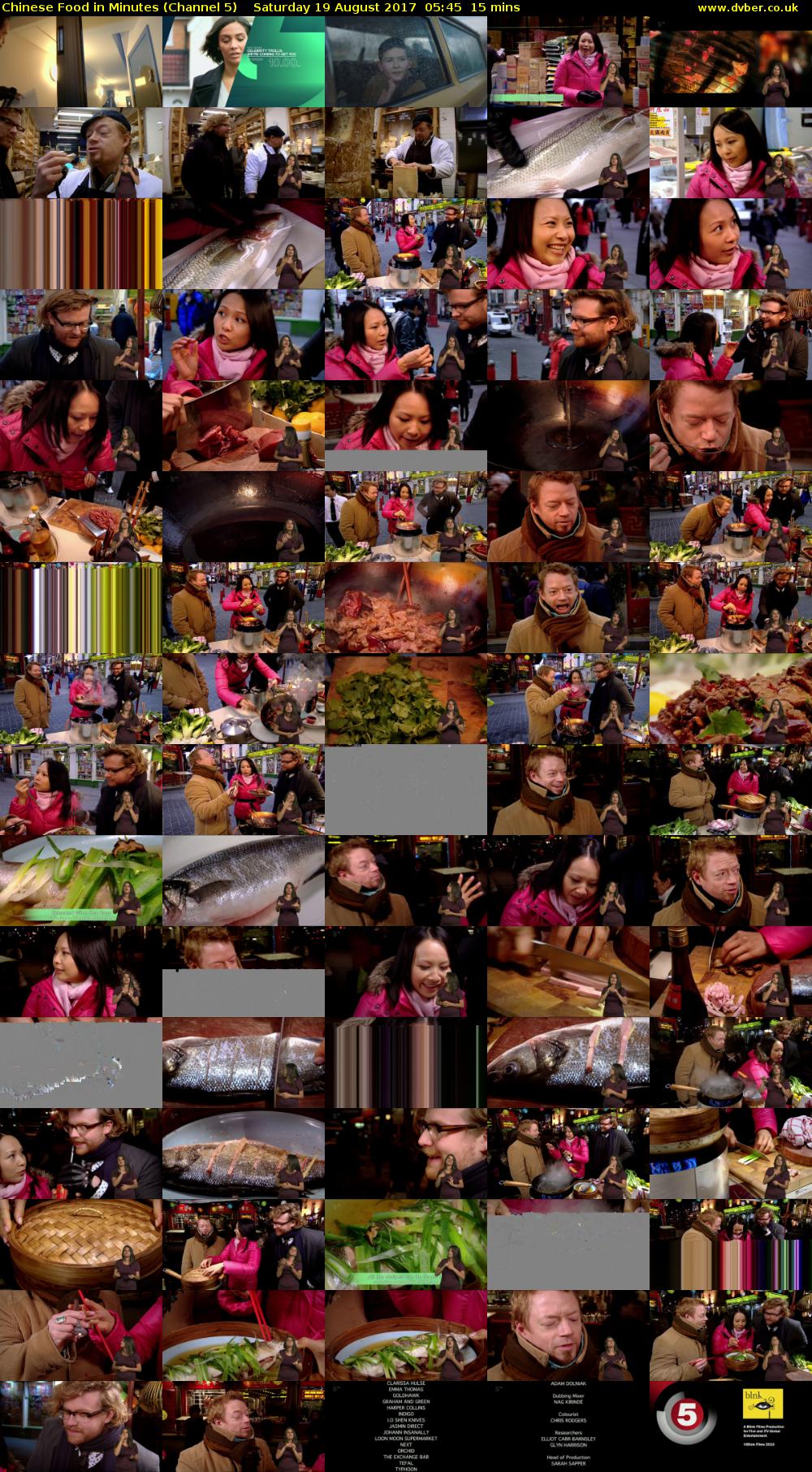 Chinese Food in Minutes (Channel 5) Saturday 19 August 2017 05:45 - 06:00