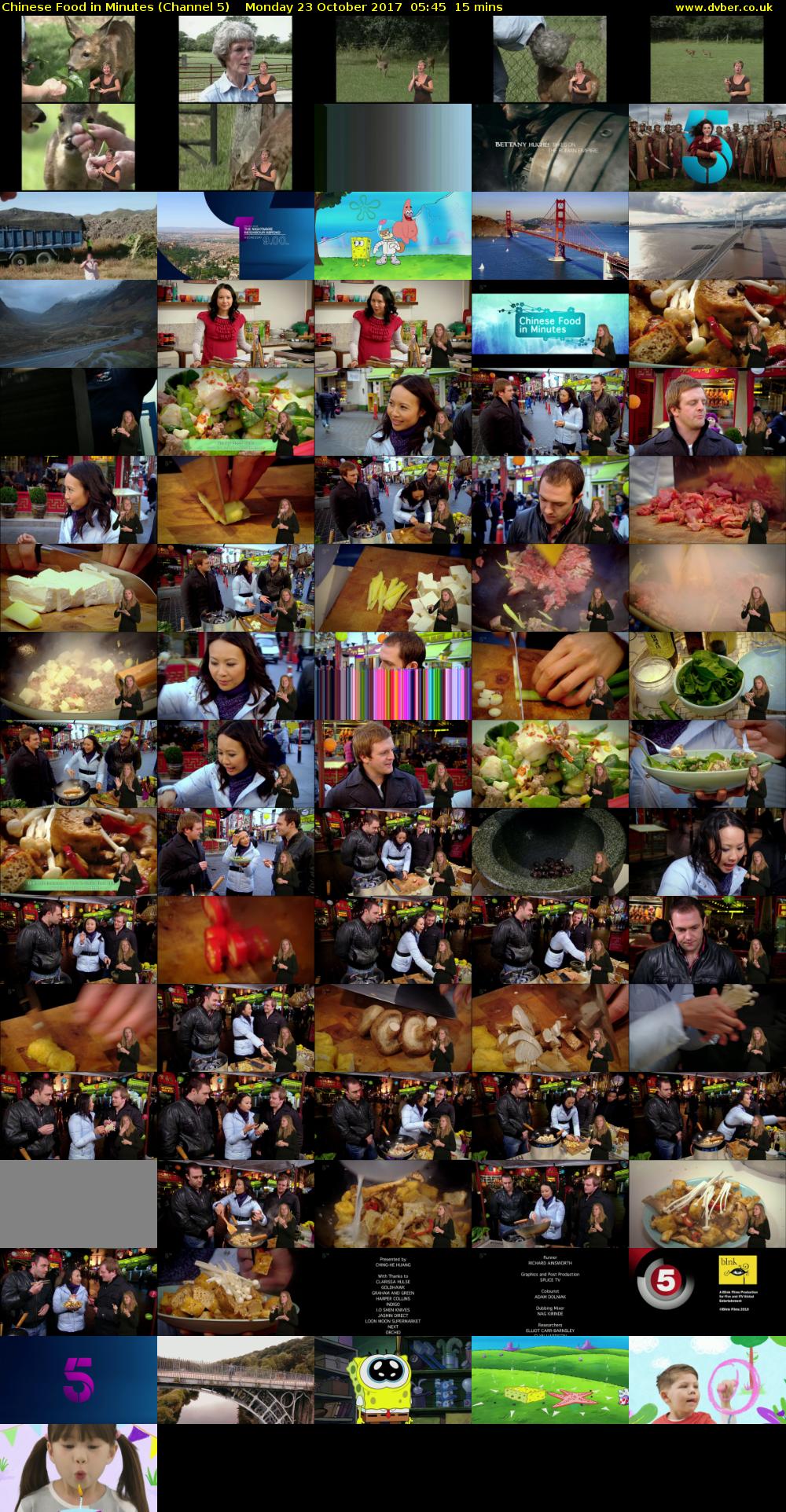 Chinese Food in Minutes (Channel 5) Monday 23 October 2017 05:45 - 06:00