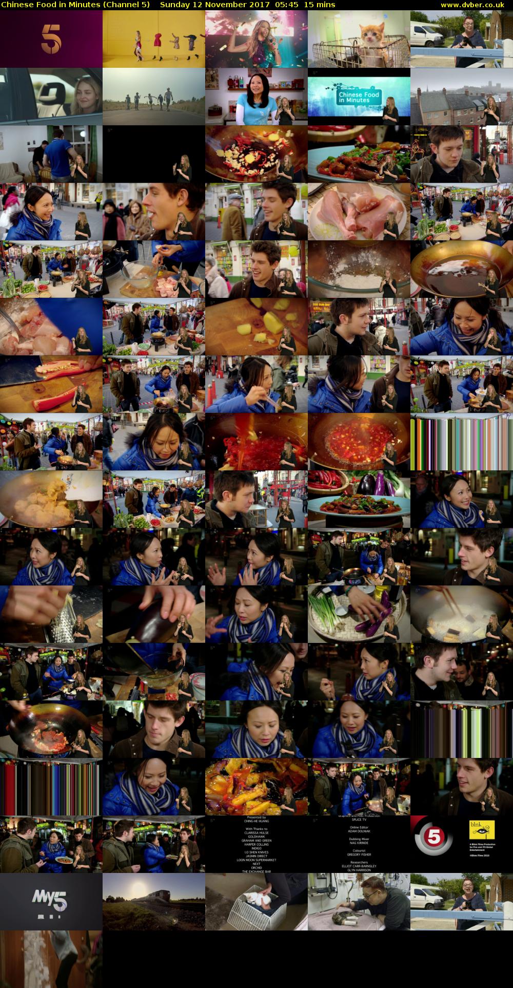 Chinese Food in Minutes (Channel 5) Sunday 12 November 2017 05:45 - 06:00