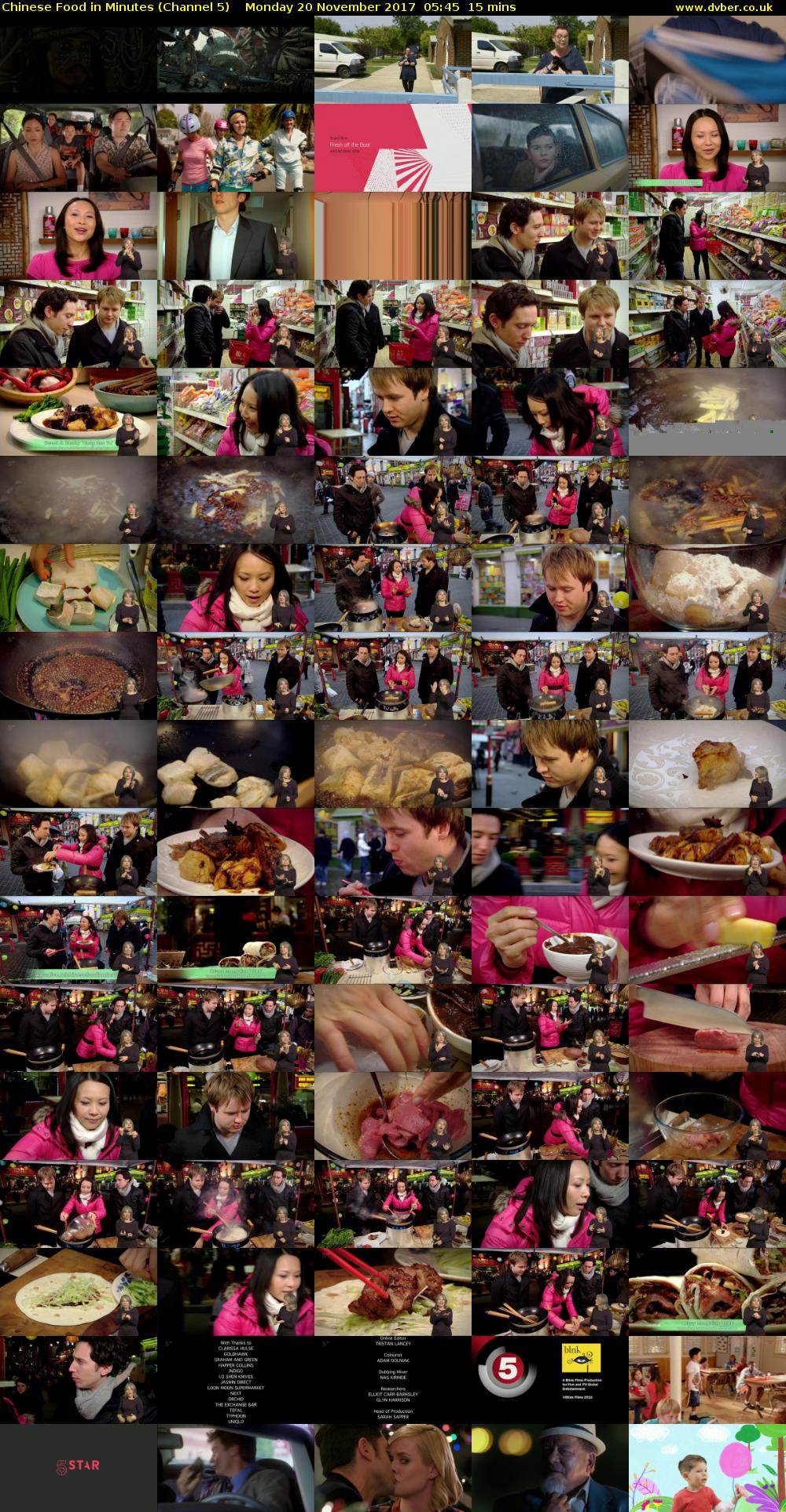 Chinese Food in Minutes (Channel 5) Monday 20 November 2017 05:45 - 06:00