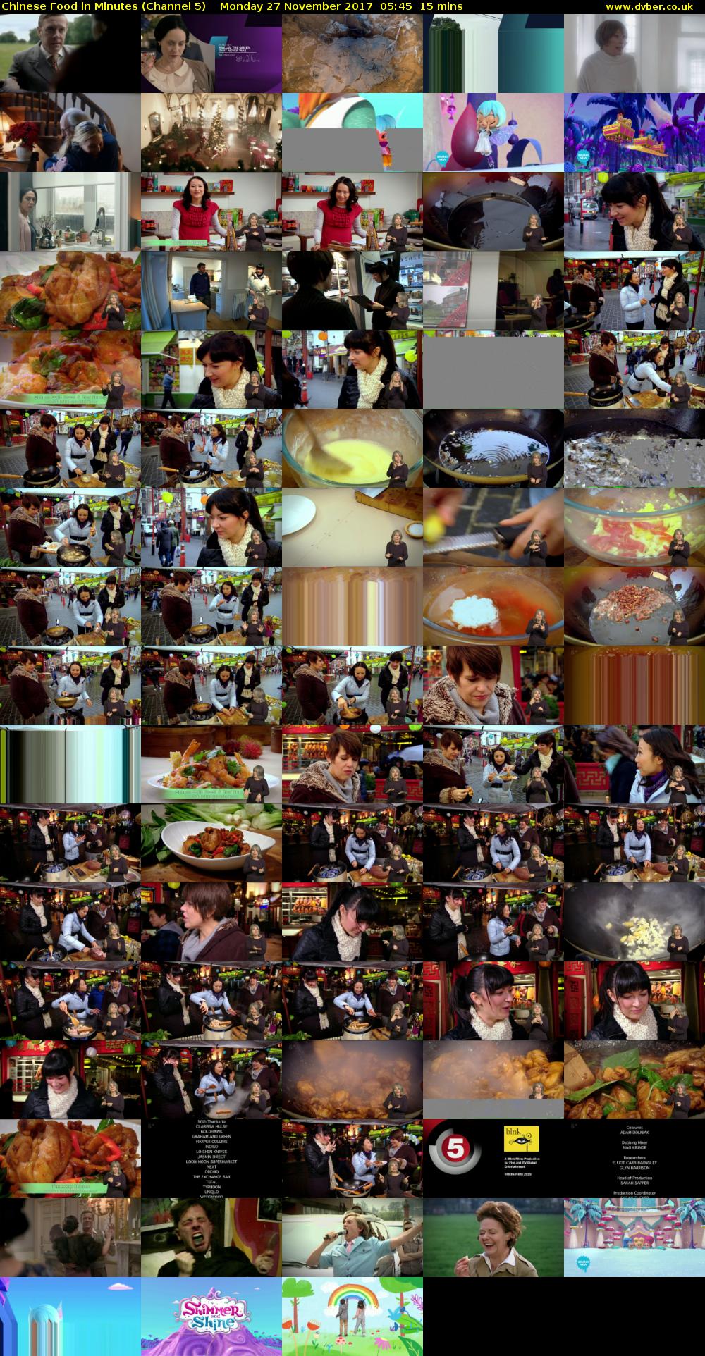 Chinese Food in Minutes (Channel 5) Monday 27 November 2017 05:45 - 06:00