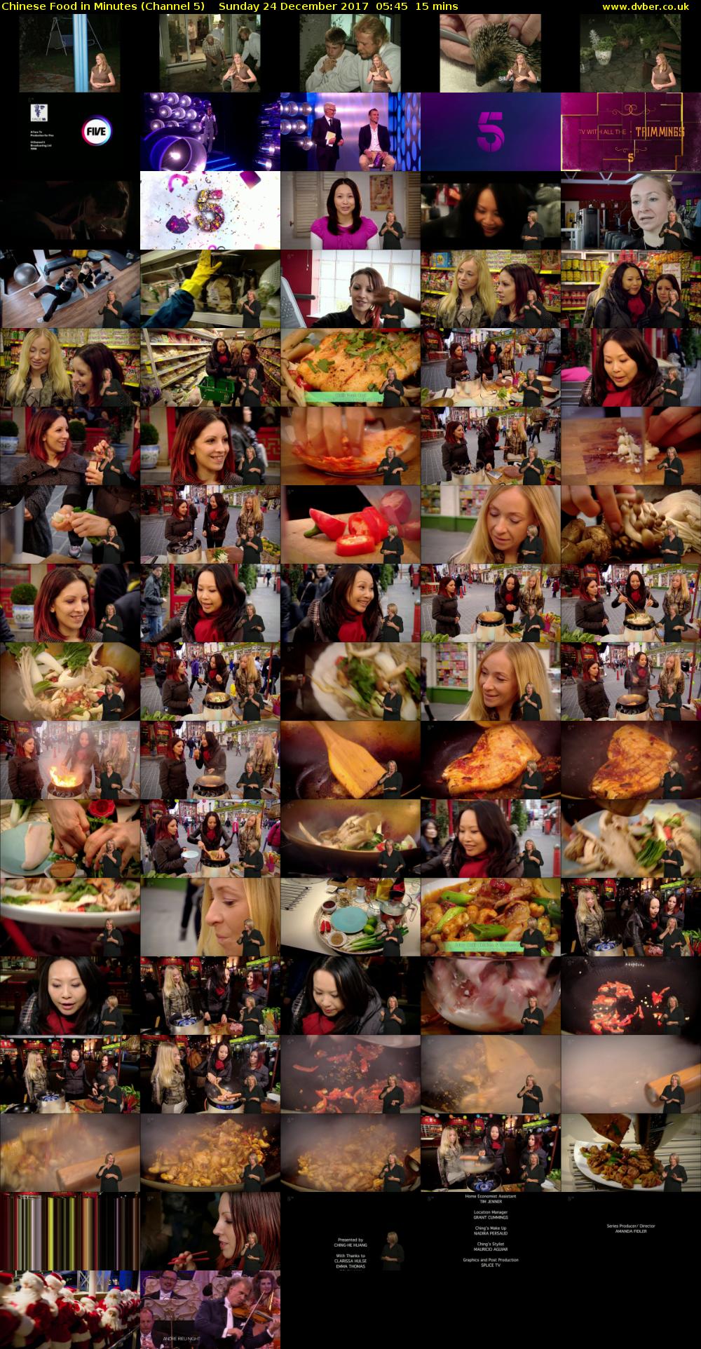 Chinese Food in Minutes (Channel 5) Sunday 24 December 2017 05:45 - 06:00