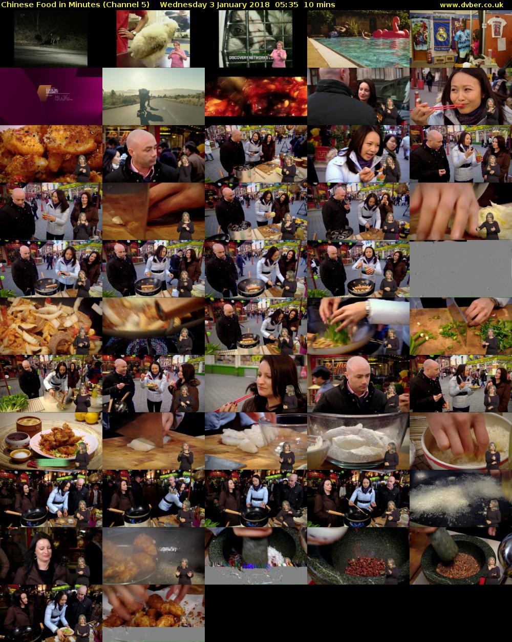 Chinese Food in Minutes (Channel 5) Wednesday 3 January 2018 05:35 - 05:45