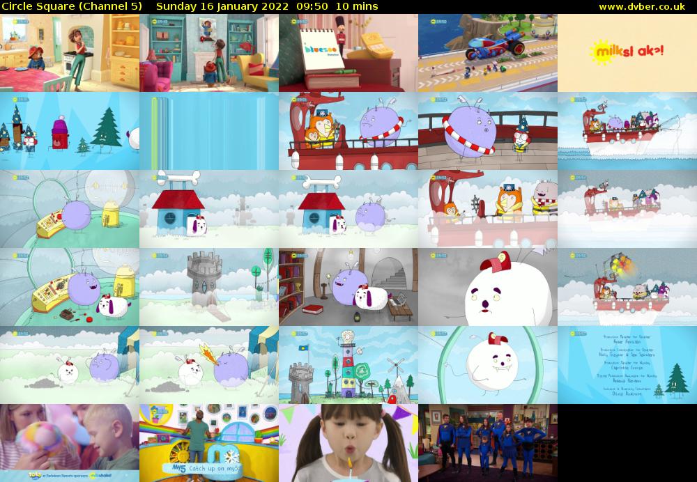 Circle Square (Channel 5) Sunday 16 January 2022 09:50 - 10:00