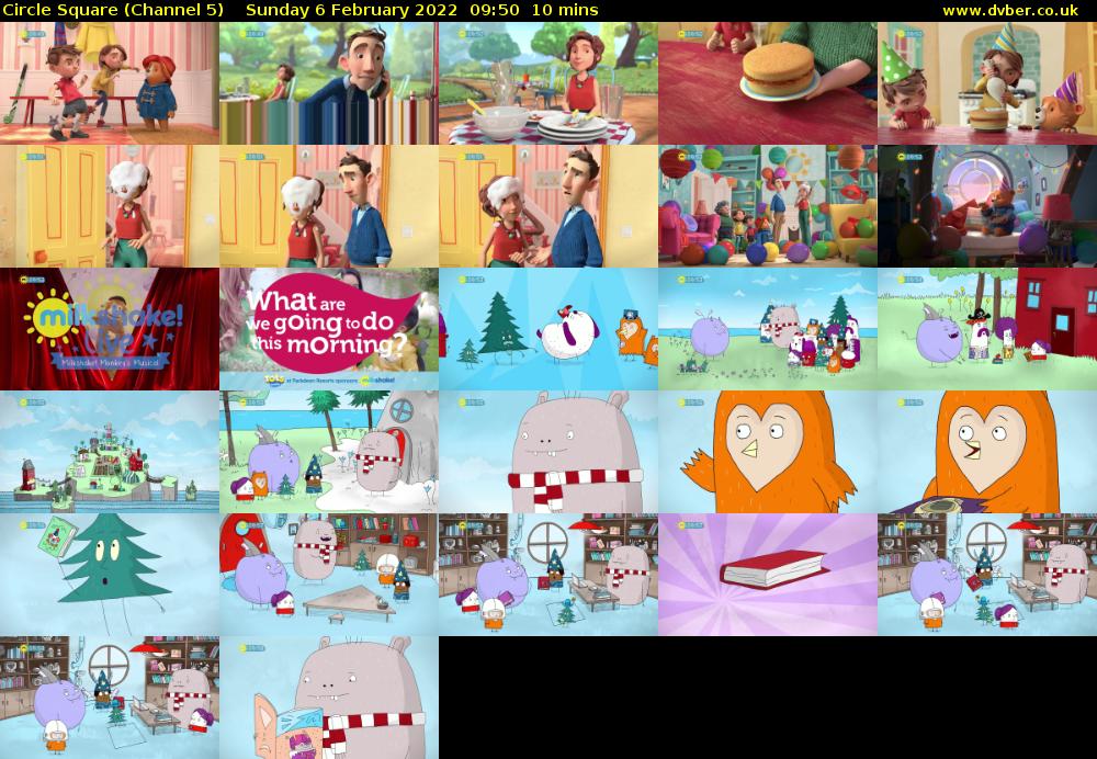 Circle Square (Channel 5) Sunday 6 February 2022 09:50 - 10:00