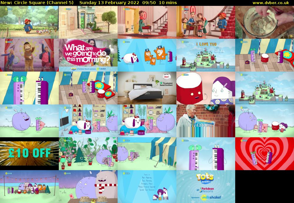Circle Square (Channel 5) Sunday 13 February 2022 09:50 - 10:00