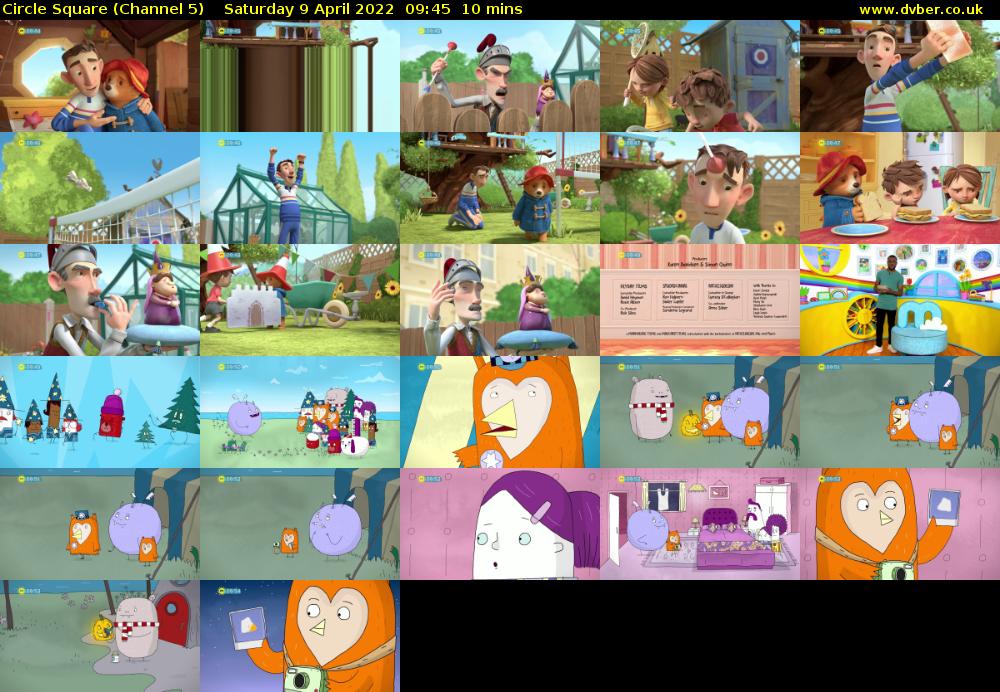 Circle Square (Channel 5) Saturday 9 April 2022 09:45 - 09:55