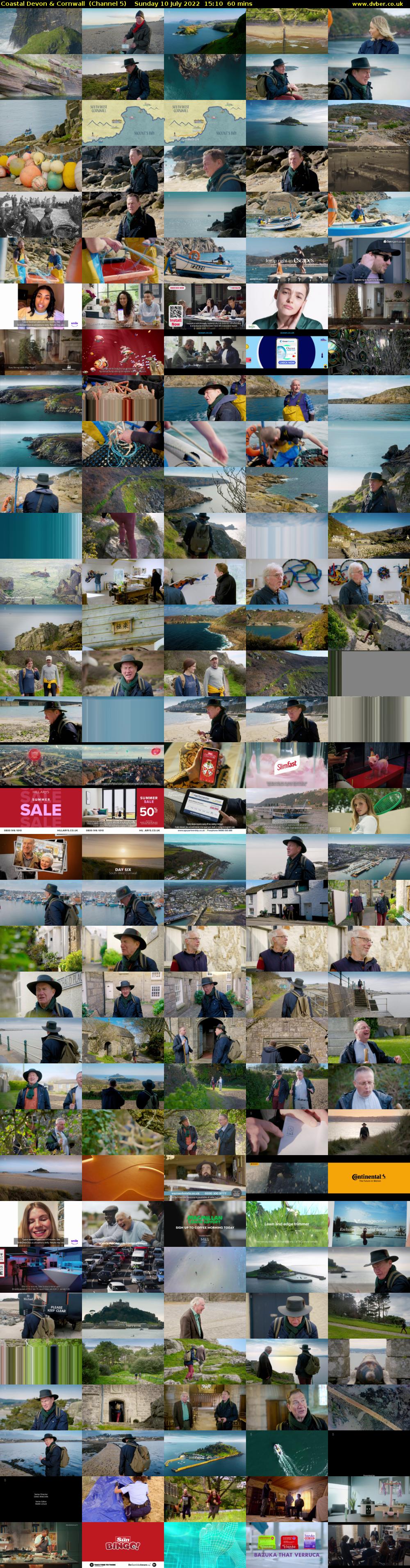 Coastal Devon & Cornwall  (Channel 5) Sunday 10 July 2022 15:10 - 16:10