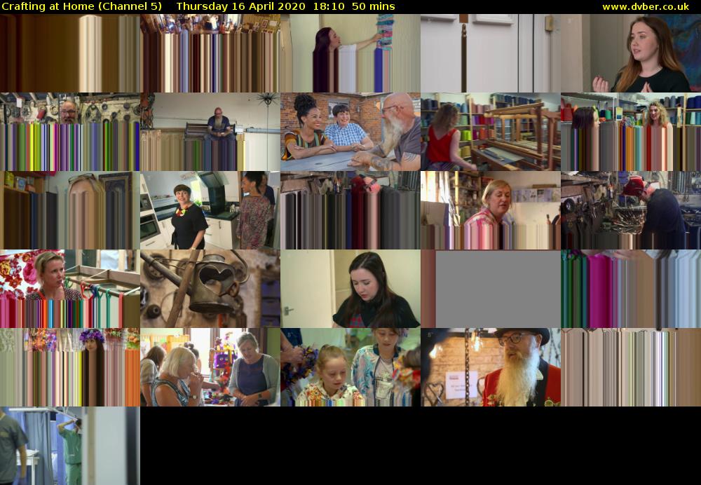Crafting at Home (Channel 5) Thursday 16 April 2020 18:10 - 19:00