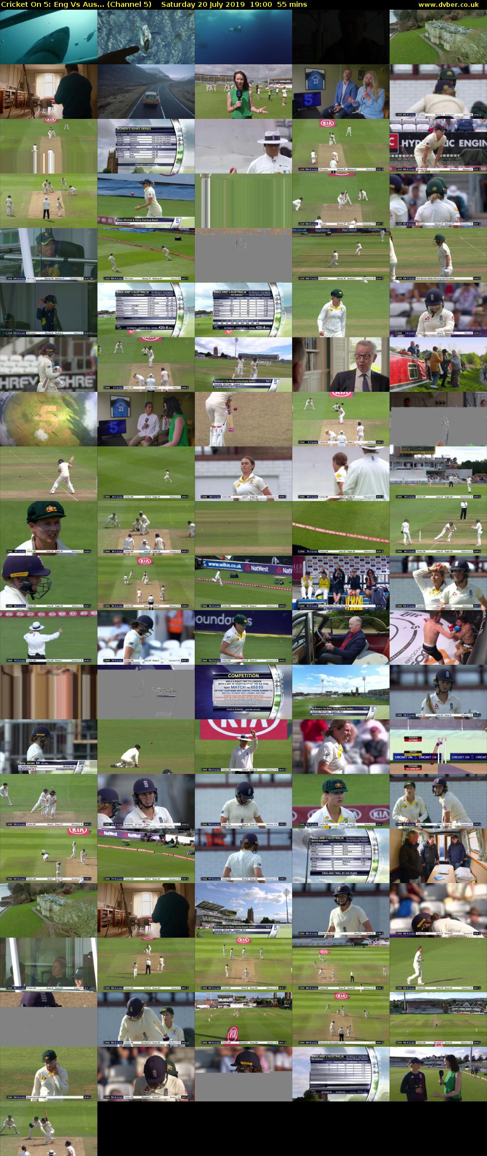 Cricket On 5: Eng Vs Aus... (Channel 5) Saturday 20 July 2019 19:00 - 19:55