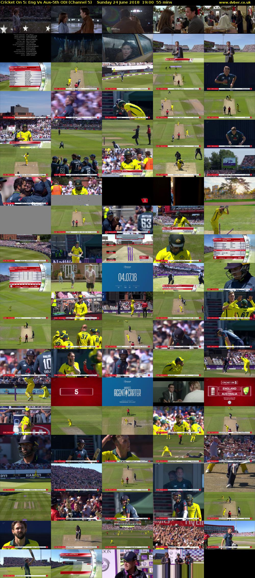 Cricket On 5: Eng Vs Aus-5th ODI (Channel 5) Sunday 24 June 2018 19:00 - 19:55