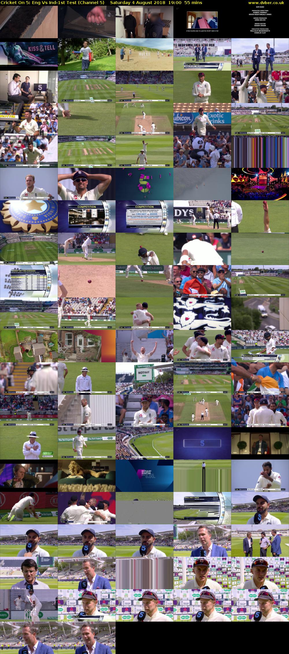 Cricket On 5: Eng Vs Ind-1st Test (Channel 5) Saturday 4 August 2018 19:00 - 19:55