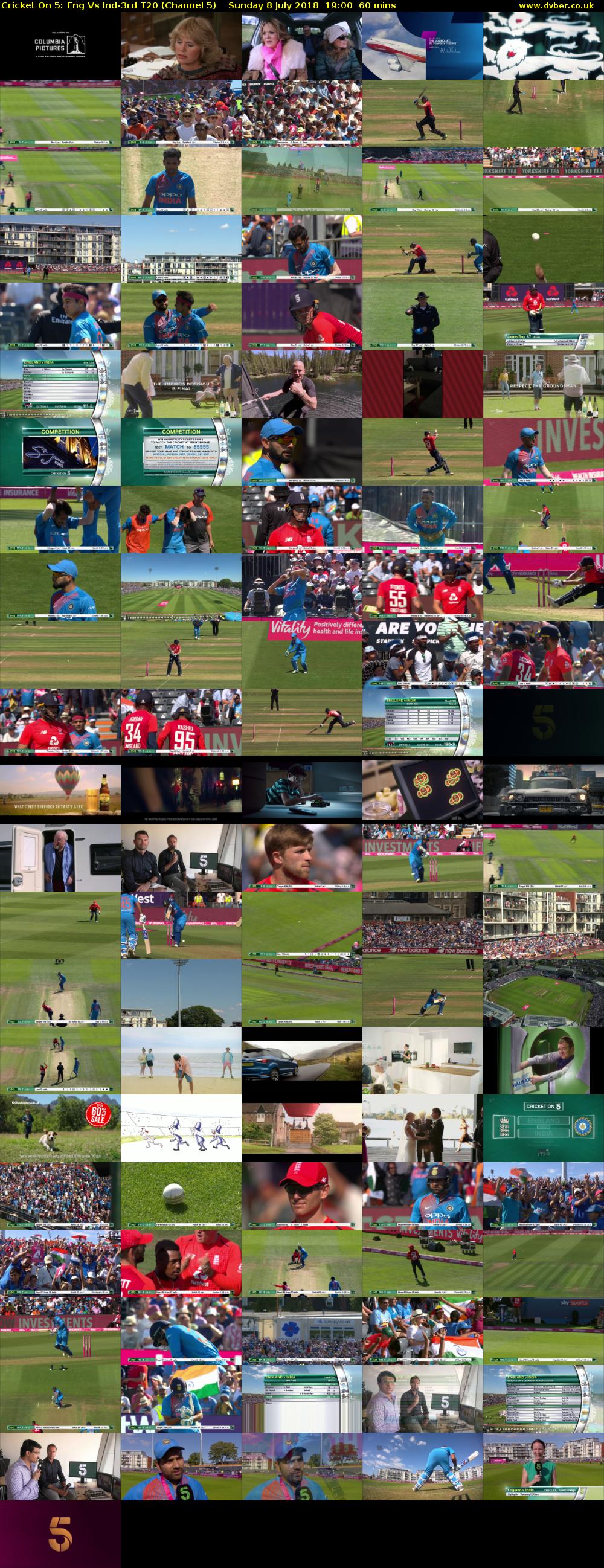 Cricket On 5: Eng Vs Ind-3rd T20 (Channel 5) Sunday 8 July 2018 19:00 - 20:00