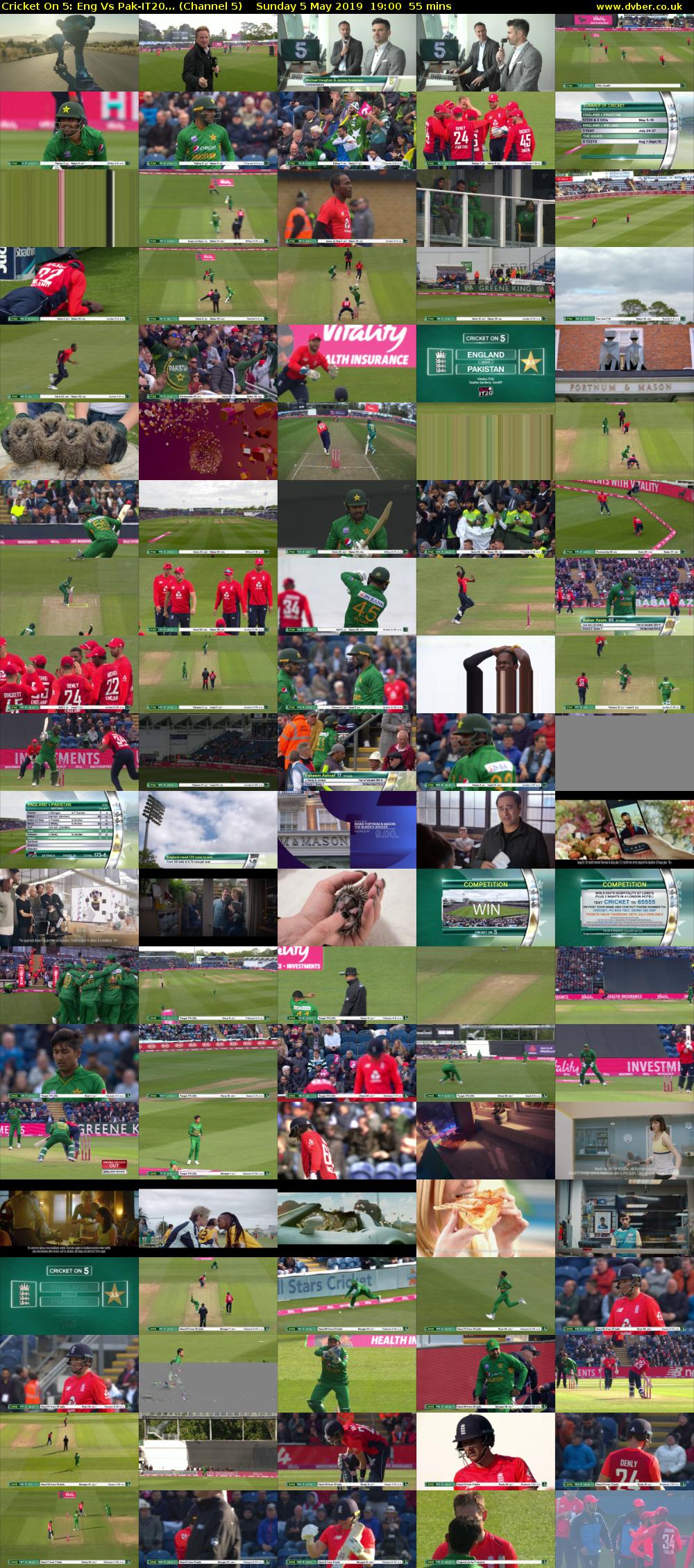 Cricket On 5: Eng Vs Pak-IT20... (Channel 5) Sunday 5 May 2019 19:00 - 19:55