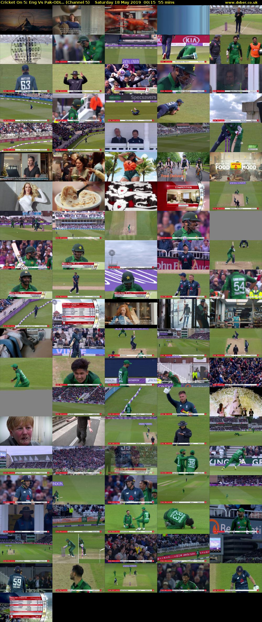 Cricket On 5: Eng Vs Pak-ODI... (Channel 5) Saturday 18 May 2019 00:15 - 01:10