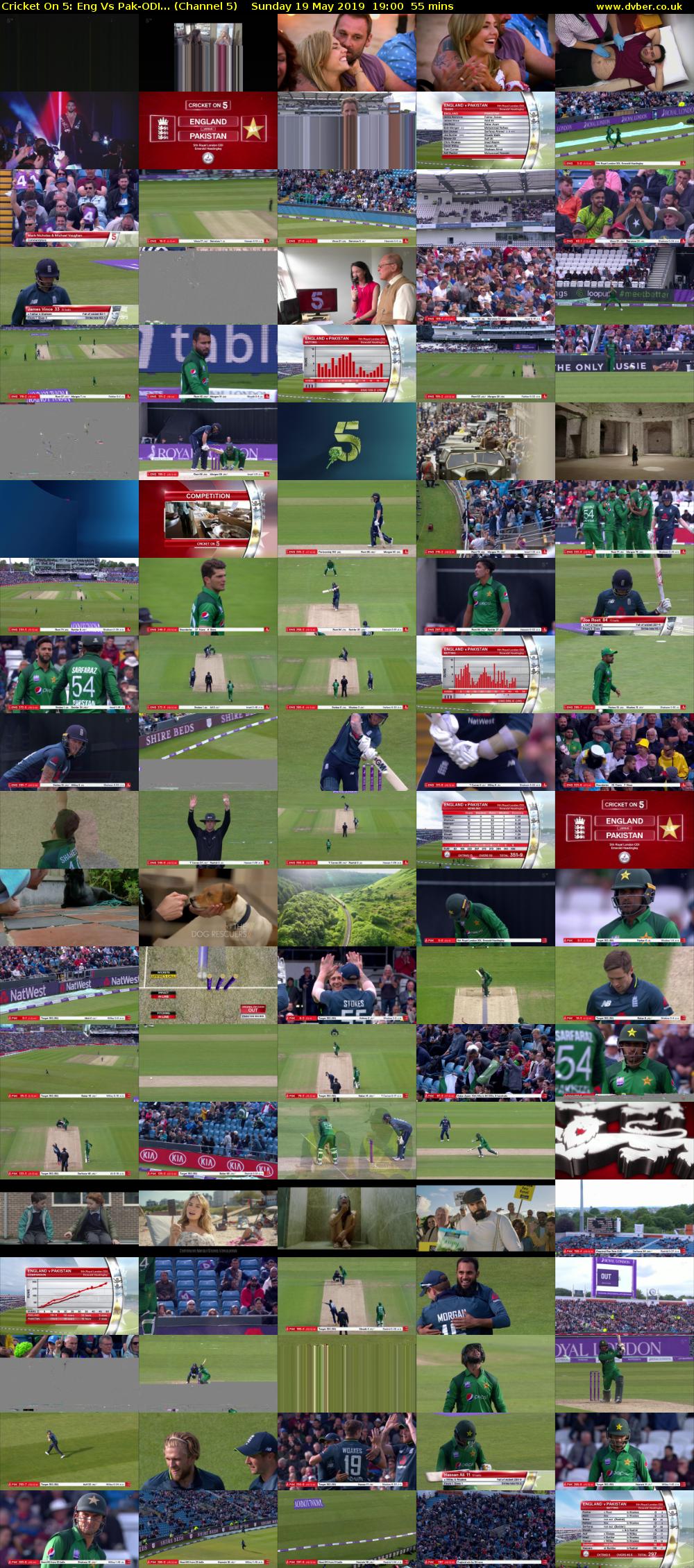 Cricket On 5: Eng Vs Pak-ODI... (Channel 5) Sunday 19 May 2019 19:00 - 19:55