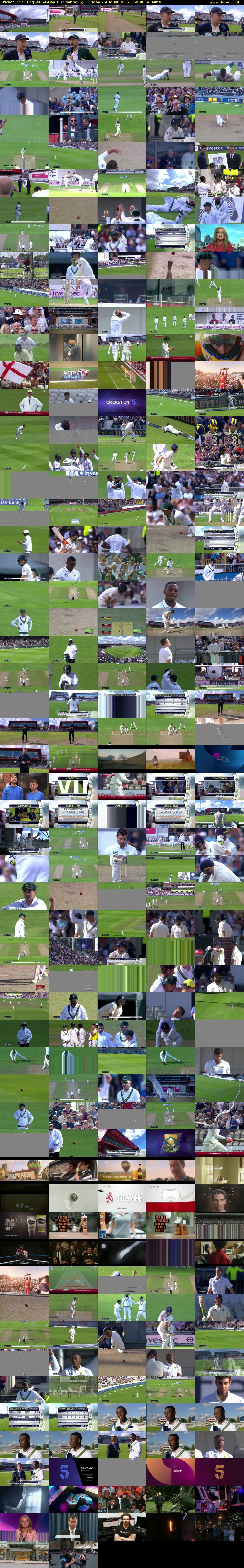 Cricket On 5: Eng Vs SA-Day 1  (Channel 5) Friday 4 August 2017 19:00 - 20:00