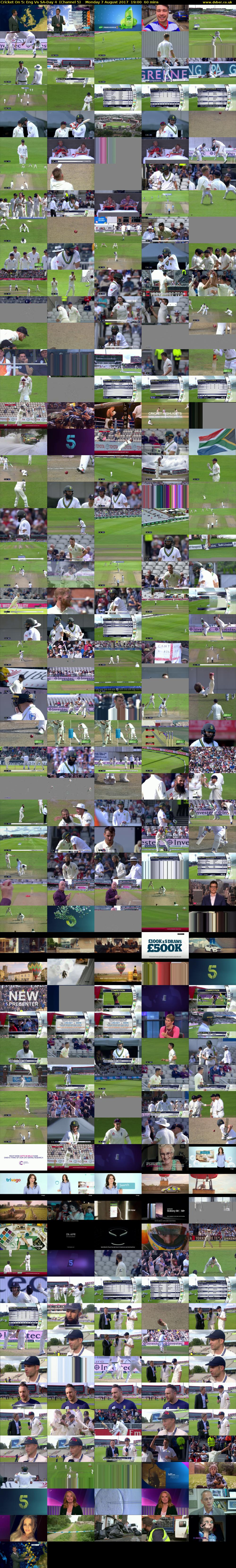 Cricket On 5: Eng Vs SA-Day 4  (Channel 5) Monday 7 August 2017 19:00 - 20:00