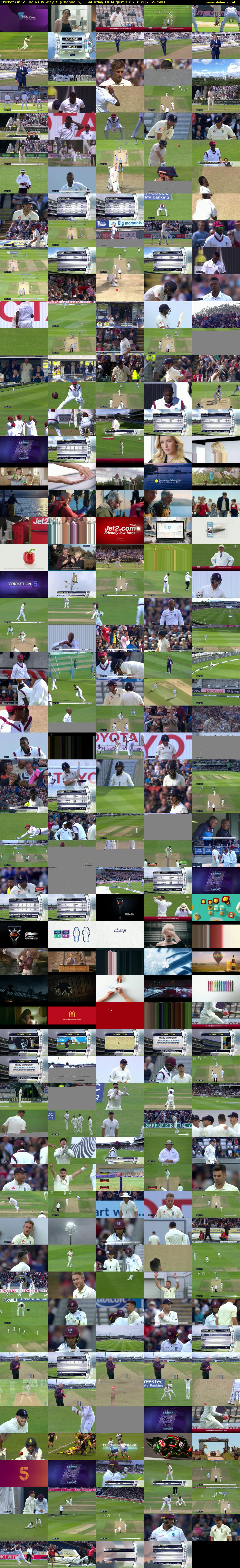 Cricket On 5: Eng Vs WI-Day 2  (Channel 5) Saturday 19 August 2017 00:05 - 01:00