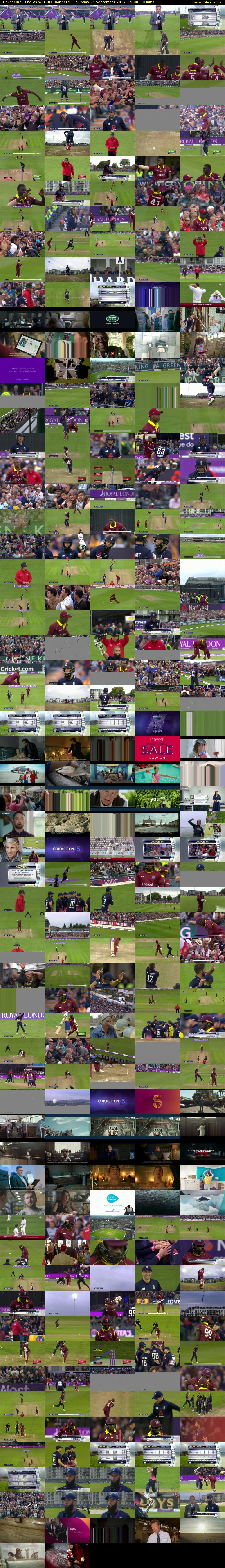 Cricket On 5: Eng Vs WI-ODI (Channel 5) Sunday 24 September 2017 19:00 - 20:00