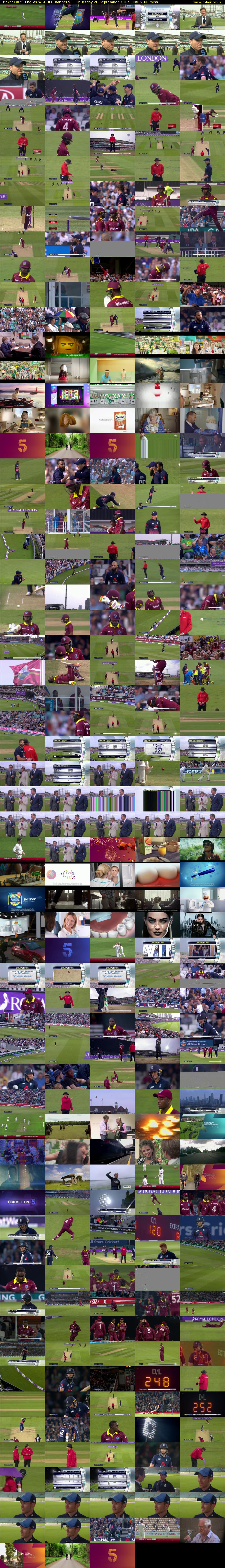 Cricket On 5: Eng Vs WI-ODI (Channel 5) Thursday 28 September 2017 00:05 - 01:05