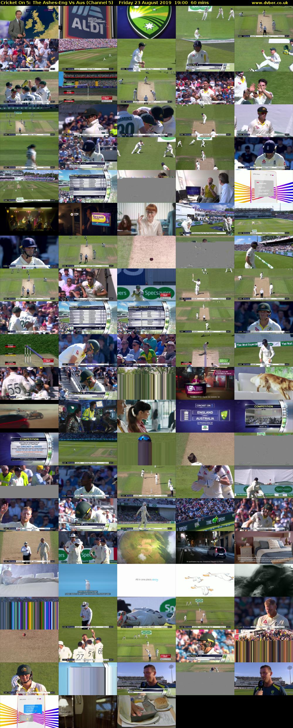 Cricket On 5: The Ashes-Eng Vs Aus (Channel 5) Friday 23 August 2019 19:00 - 20:00