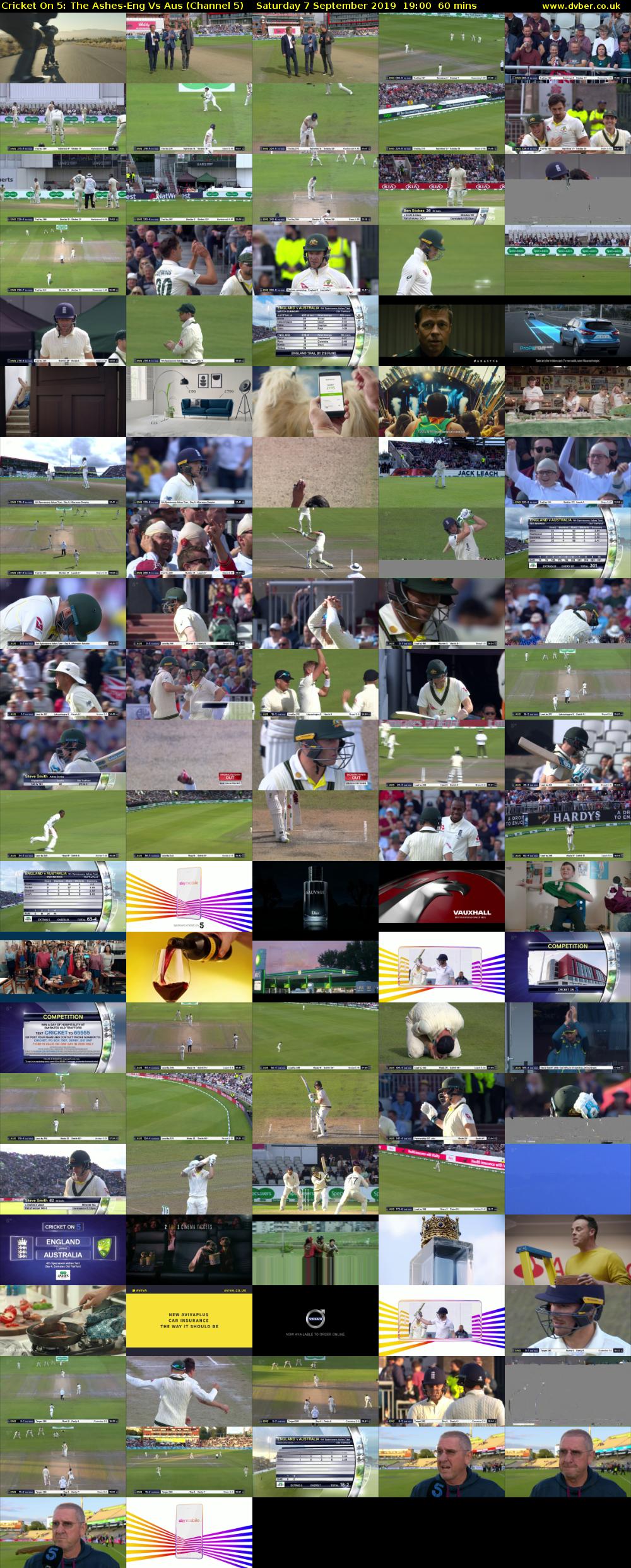 Cricket On 5: The Ashes-Eng Vs Aus (Channel 5) Saturday 7 September 2019 19:00 - 20:00