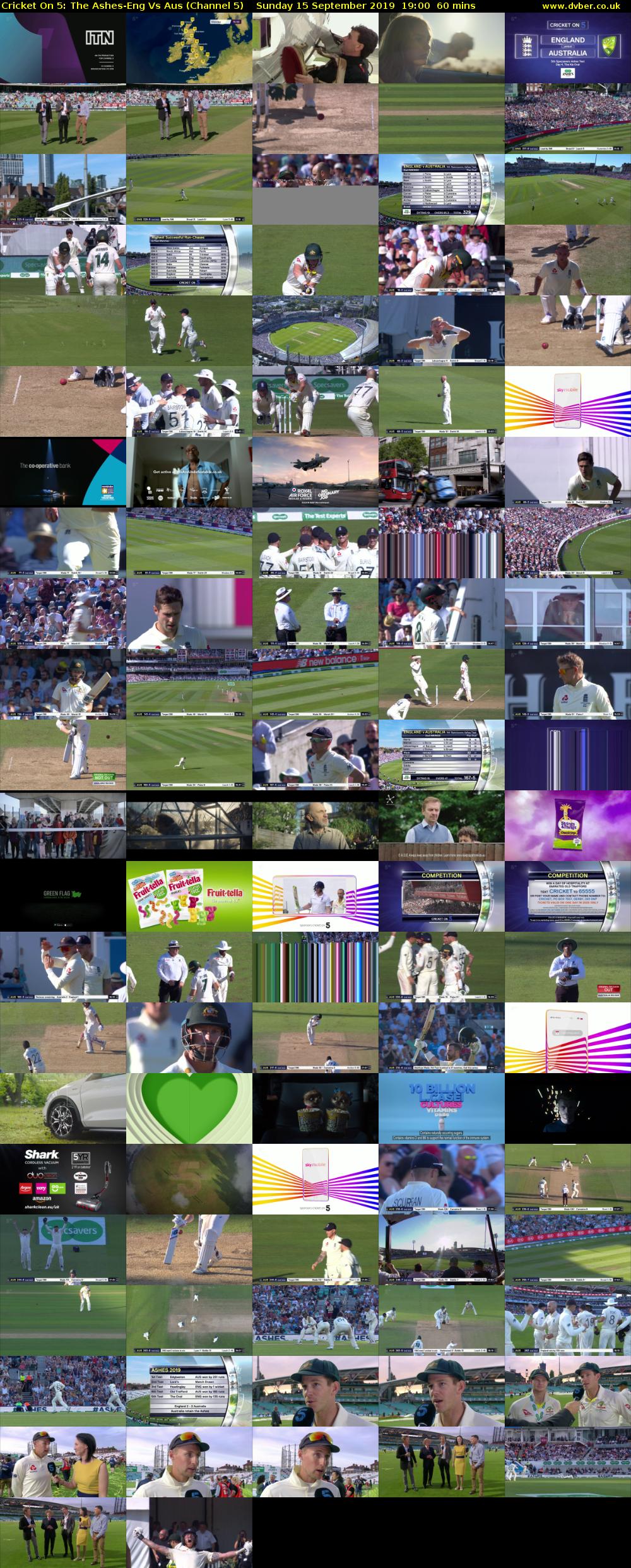 Cricket On 5: The Ashes-Eng Vs Aus (Channel 5) Sunday 15 September 2019 19:00 - 20:00