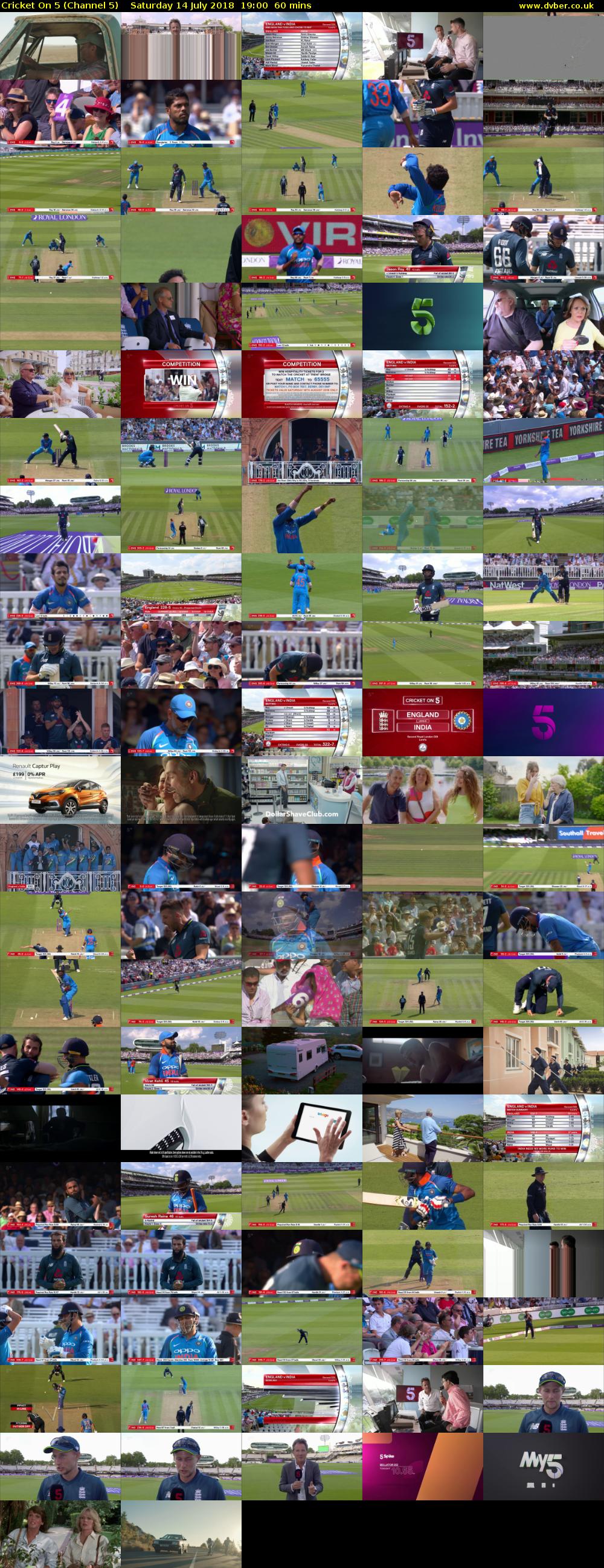 Cricket On 5 (Channel 5) Saturday 14 July 2018 19:00 - 20:00