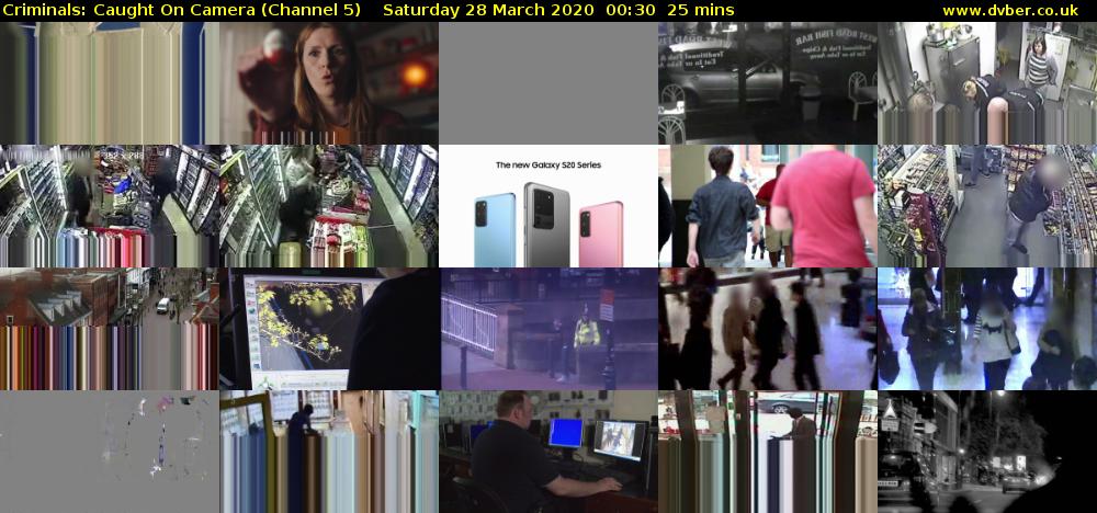 Criminals: Caught On Camera (Channel 5) Saturday 28 March 2020 00:30 - 00:55